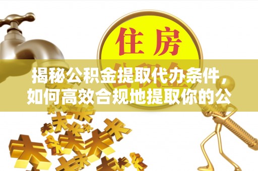观音揭秘公积金提取代办条件，如何高效合规地提取你的公积金