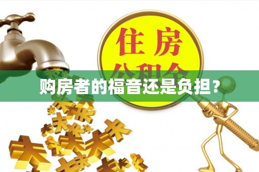 观音购房者的福音还是负担？