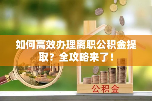 观音如何高效办理离职公积金提取？全攻略来了！