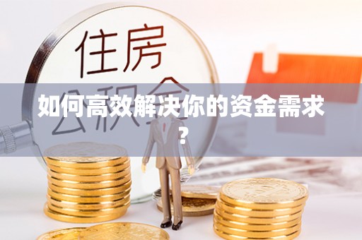 观音如何高效解决你的资金需求？